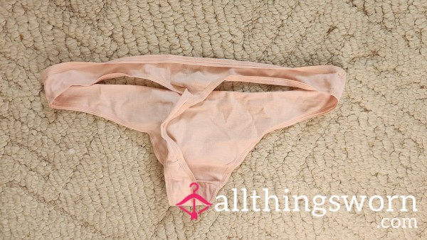Two Day Pink/Nude Stretchy Cotton Thong