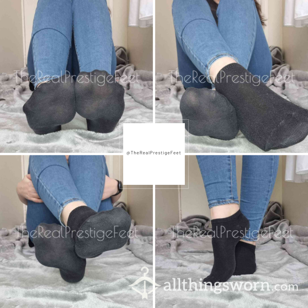 Well Worn Plain Black Trainer Socks | Standard Wear 48hrs | Includes Pics & Clip | Additional Days Available | See Listing Photos For More Info - From £16.00 + P&P