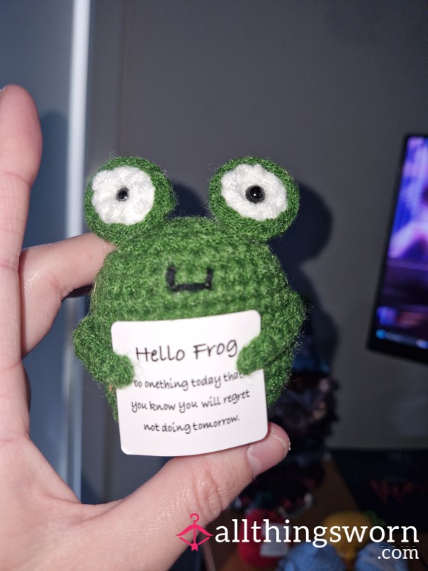 Positive Knitted Frog
