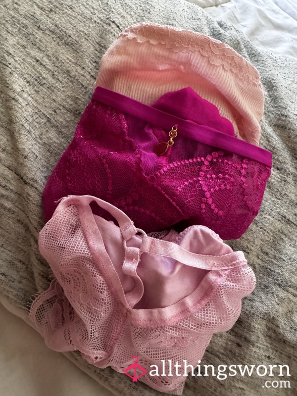 Pretty In Pink! Worn Panties With Stains
