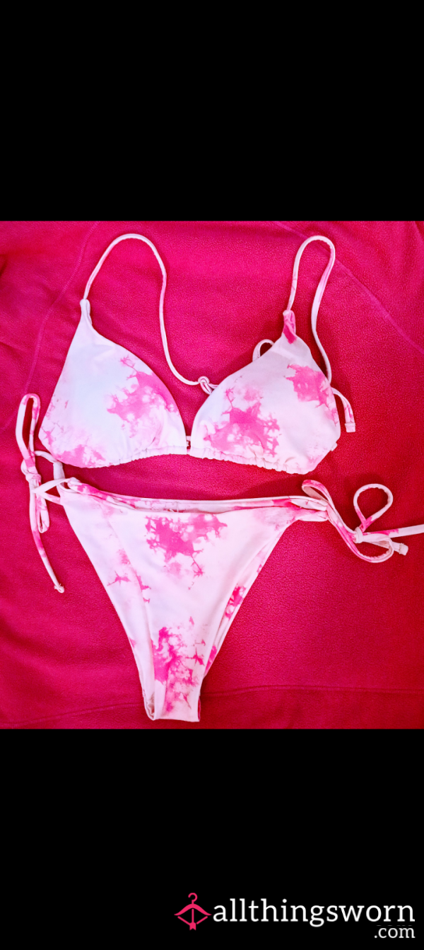 🩷Pretty In Pink~Tye-dyed Bikini🩷Size L