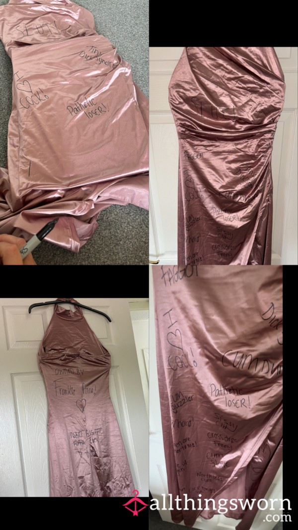 Size 12/M Grafiti Pink Halter Neck Dress!