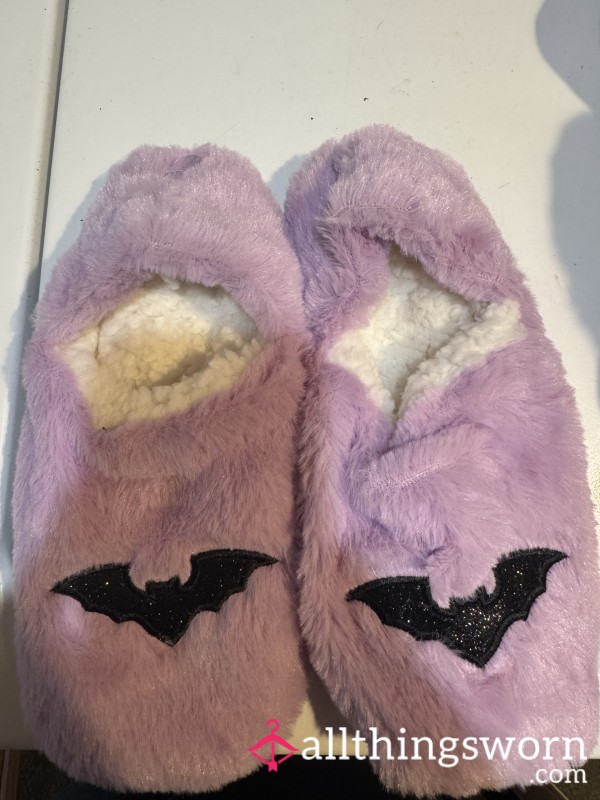 Purple Cat Slippers Halloween Dirty Soles