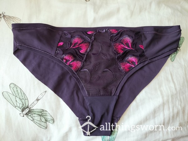 Purple Floral Brazilian Panties
