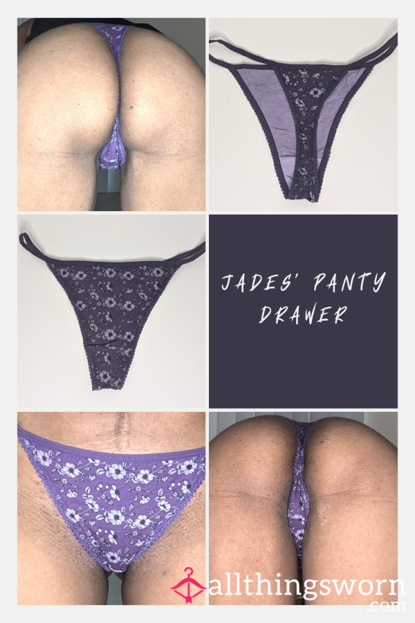 Purple Flower Thong Size M