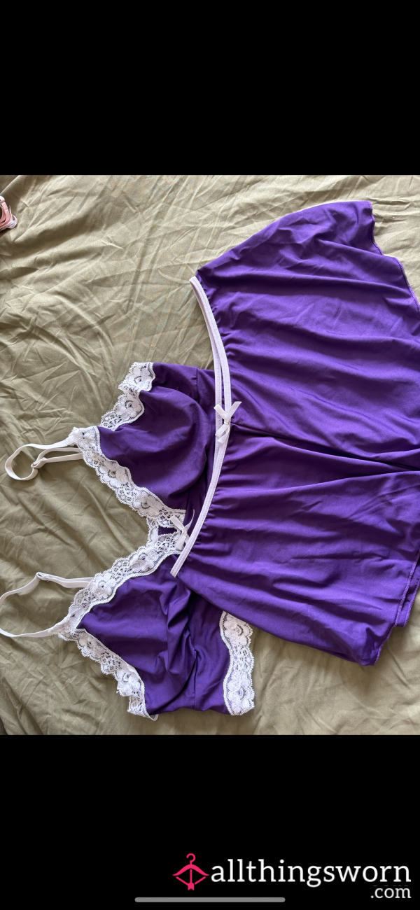 Purple Lace Pajamas|Size XL|Soft Material|Well-Worn|Lingerie