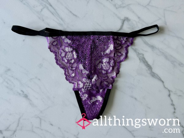 Purple Lace Thong