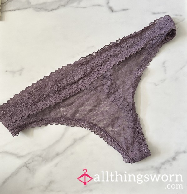 Purple Lace Thong 2 Days Worn