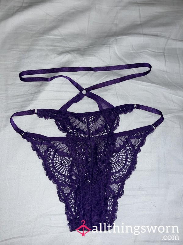 Purple Lace Thong
