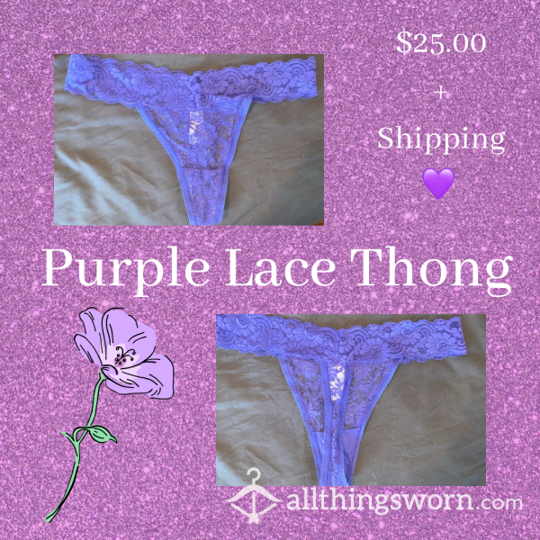 Purple Lacy Thong