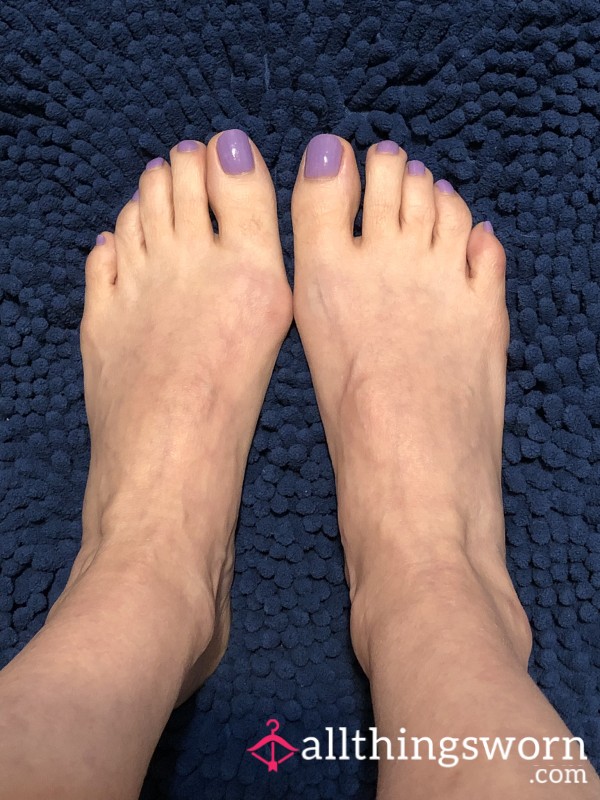 Purple Nail Polished Toes