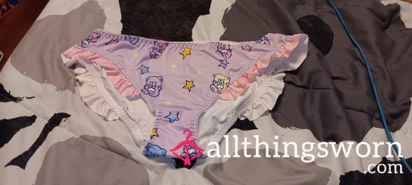 Purple & Pink Cotton Teddy Bear 🧸 Full Back Sissy Panties Size- L