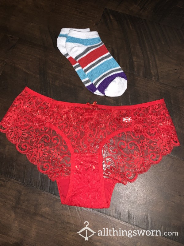 Buy Racy Red Panty And Sock Combo Free Shipping To Us