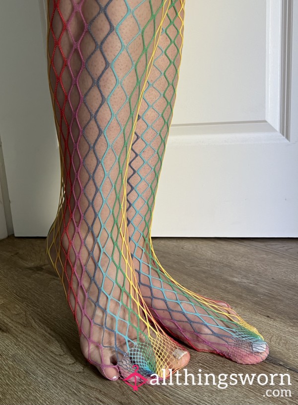 Rainbow 🌈 Fishnets - To Be Worn At Roller Derby Convention