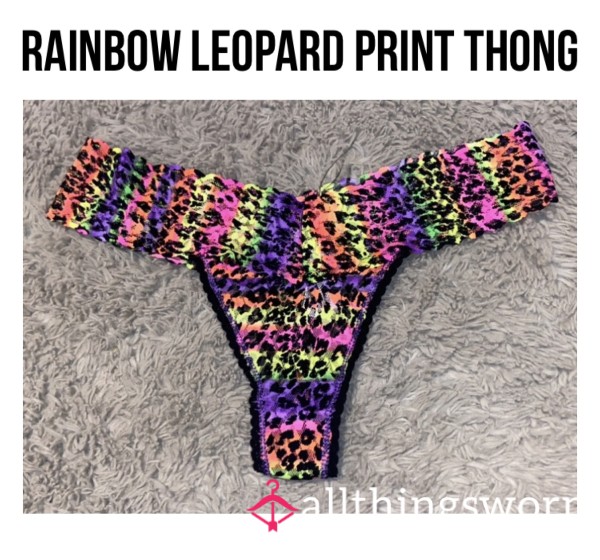 Rainbow Leopard Print Thong🌈