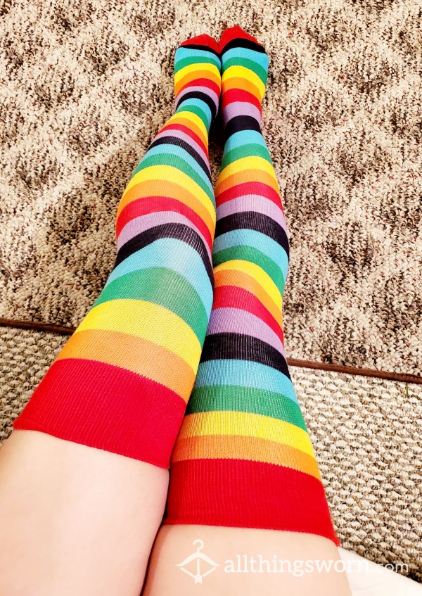 Rainbow Thigh Highs