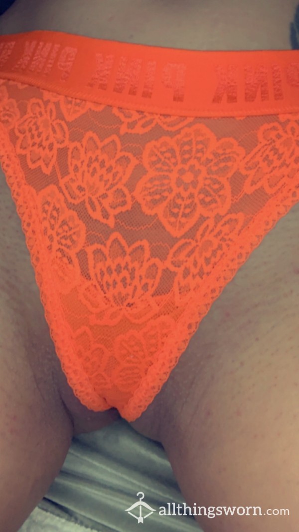 VS Orange Lace Thong