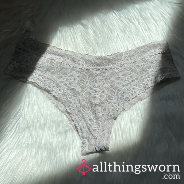 Really Old White Lace Cheeky Panties