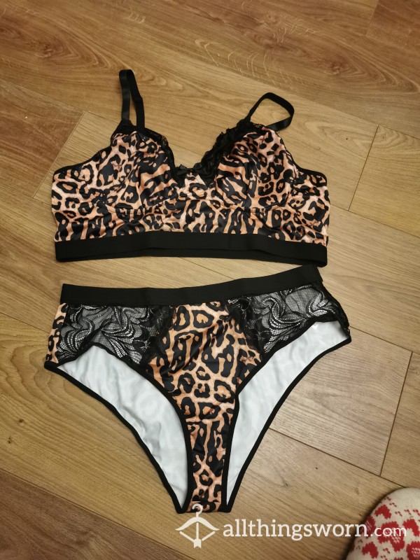 Sexy Worn 24 Hour's. To Work And Evening Out. Bra & Knickers Set. Really Hot Animal Print. Size 18/20 Any Special Requests Ect Welcome £40💯🔥🔥🔥