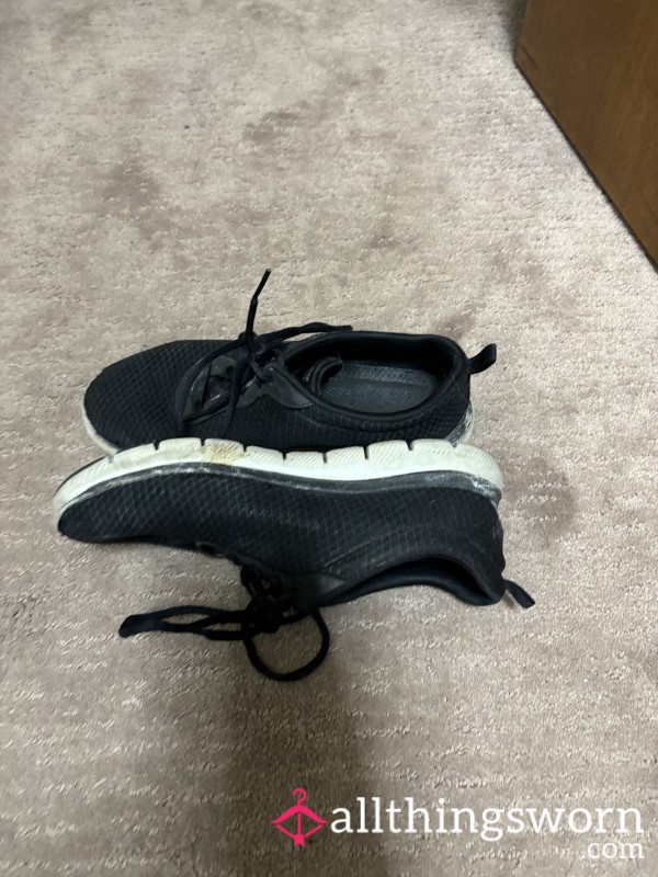 Really Well Worn Black Running Shoes