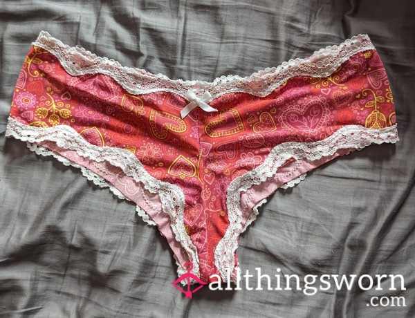 🩷❤️ Red And Pink Heart Pattern Panties ❤️🩷
