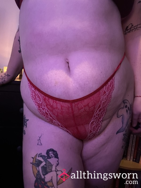 Red And Pink Lacy Panty