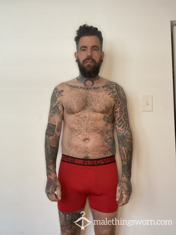 Red Boxer Briefs/ C*m