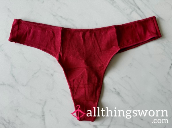 Red Cotton Thong