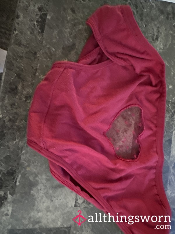 Red Heart Panties - Worn 7 Days !