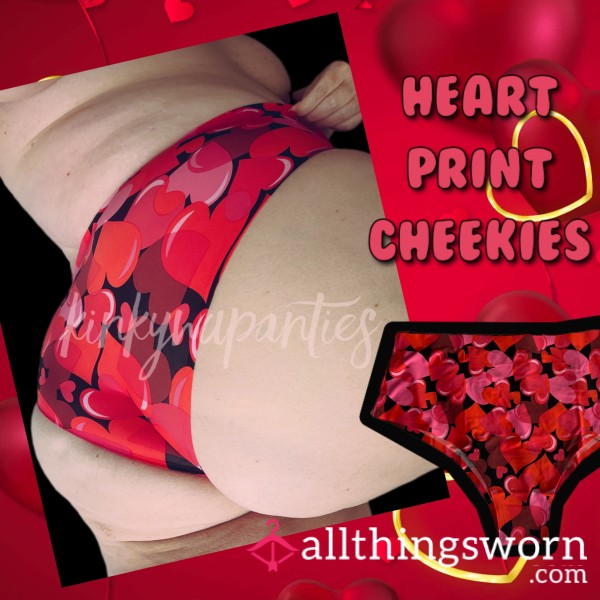 Red Heart Print Cheekies - Includes 48-hour Wear & U.S. Shipping