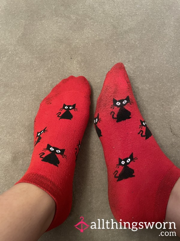 Red Kitty Ankle Socks (free 🇬🇧 Shipping!)