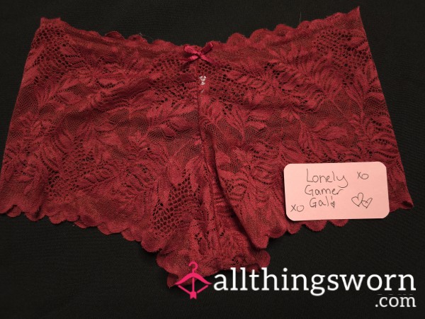 Red Lace Boyleg Panties.