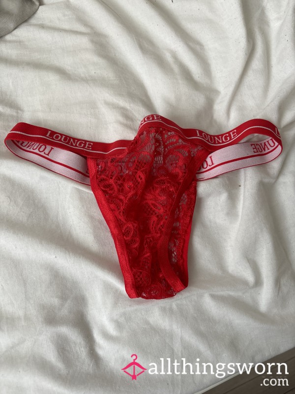 Red Lace Thongs