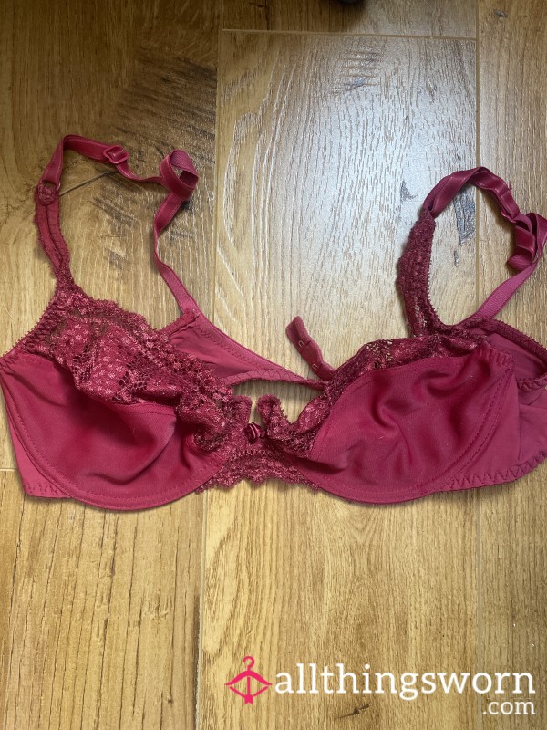 Red Laced Rose Bra