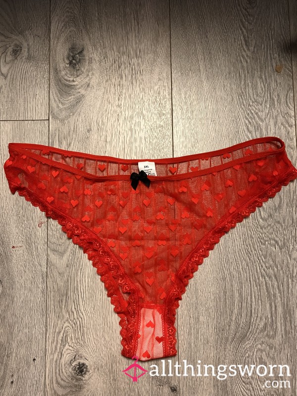 Red Lacy Thong