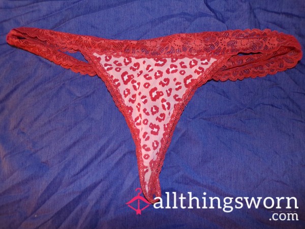 Red Leopard Thong