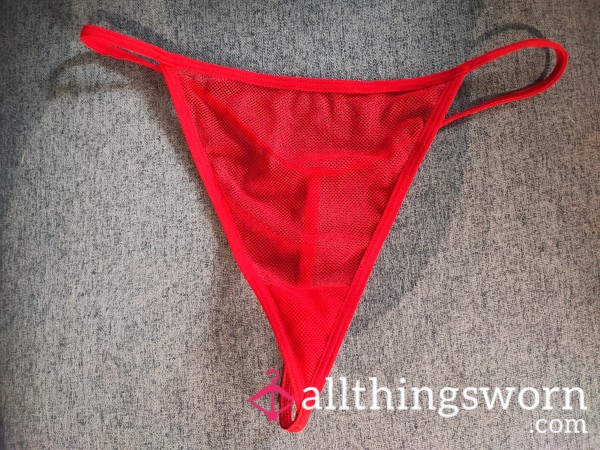 Red Mesh Thong