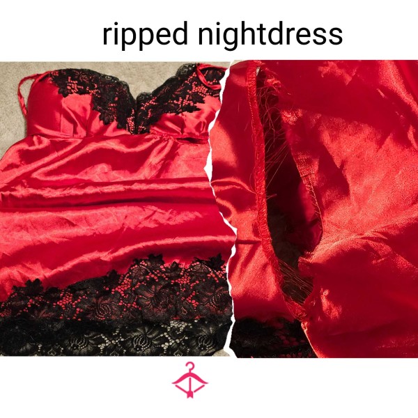 Red 🥵 Sexy Well-worn Satin Nightdress