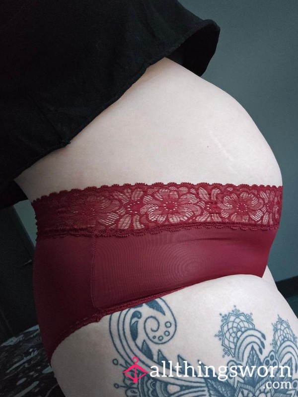 Red Silky Full Coverage Pregnant Panties