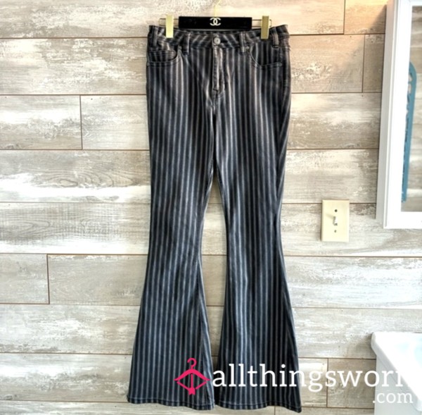 🎸Rock & Roll Cowgirl🤠 High Rise Striped Flare Jeans