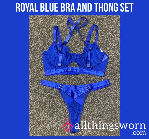 Royal Blue Bra And Thong Set💙