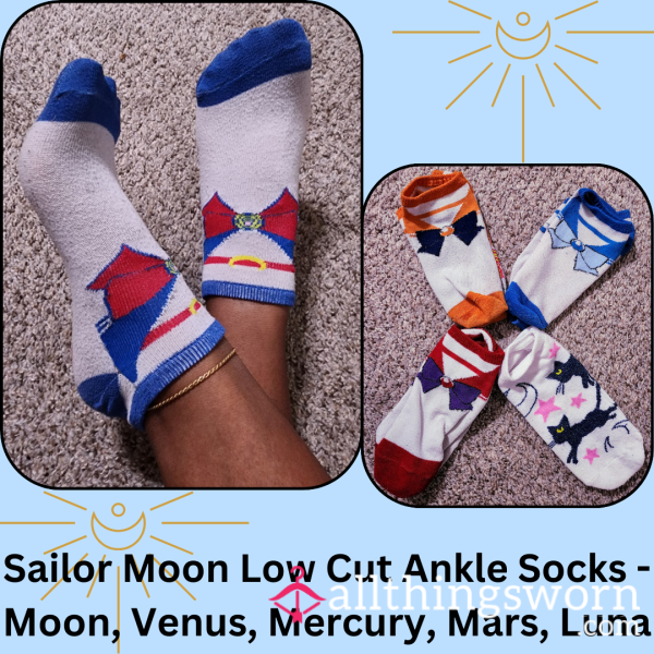 Sailor Moon Low Cut Ankle Socks - Moon, Venus, Mercury, Mars, Luna