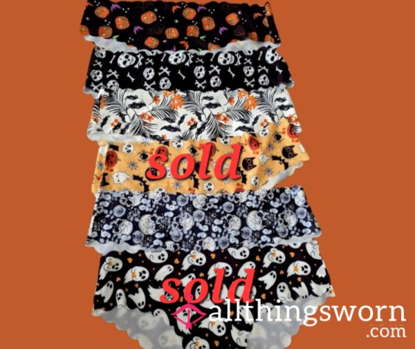 Seamless Scalloped Halloween Print Panties