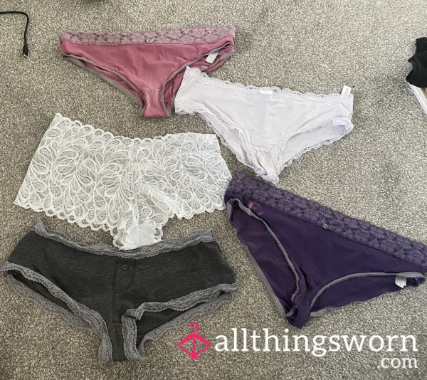 Selection Of Panties, Lace Knickers, Underwear. Size 8/10 Uk.