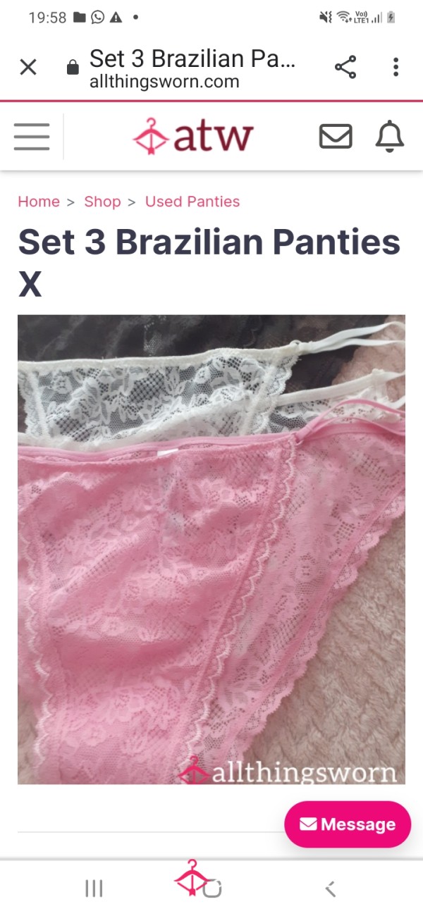 Set 3 Brazilian Panties X