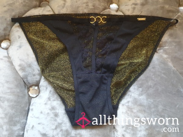 S**y Black And Gold Knickers Size 10 🥰