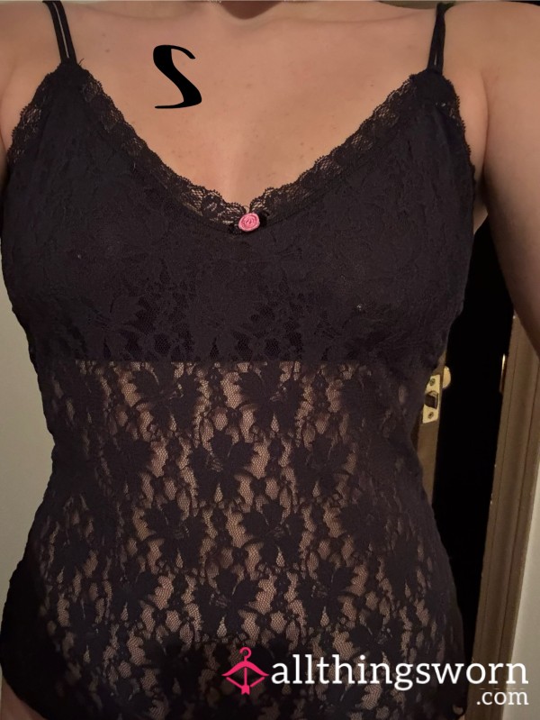 S**y Black Lace Lingerie Top