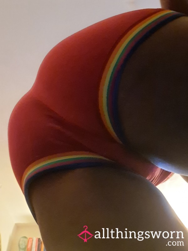 S**y Red And Rainbow Booty Shorts