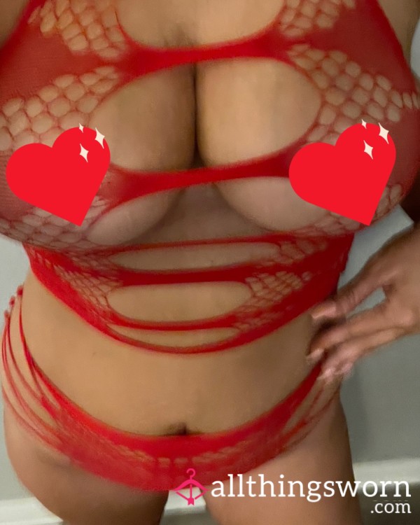 Sexy Red Strap Used Lingerie Set