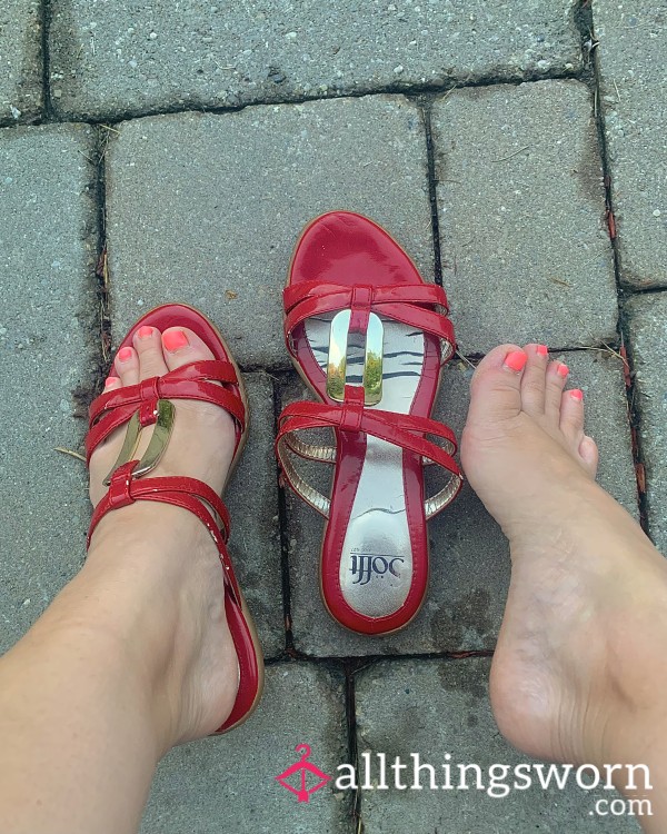 S**y Red Worn Formal Sandals